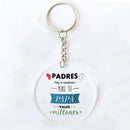 Funny Spanish Printed Key Keychain Transparent Circle Key Chain Acrylic Keyring Festive Birthday Father's Day Best Gift for Dad