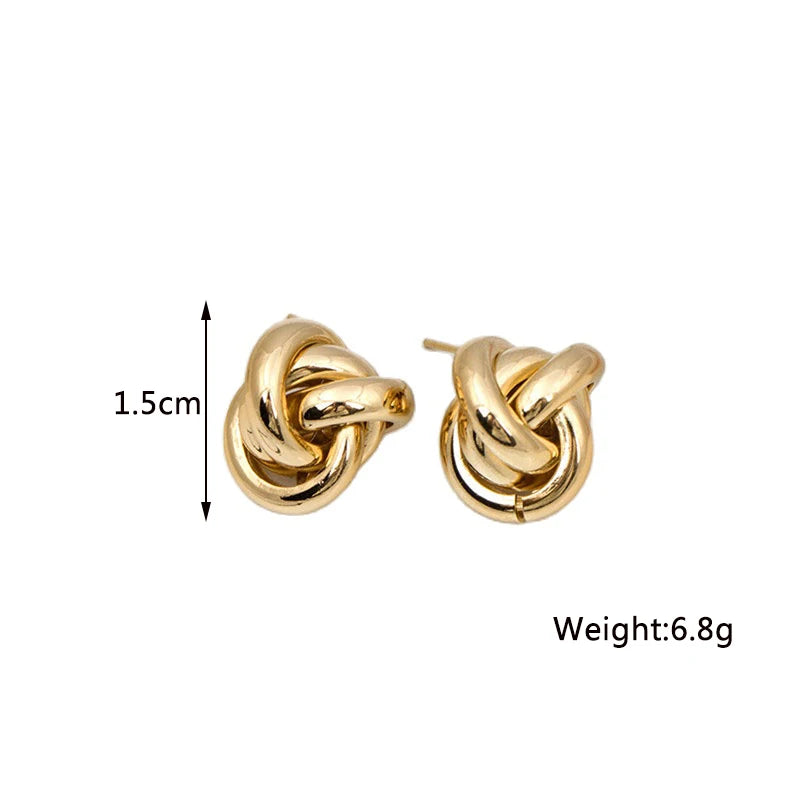 New Twist Stud Earrings Gold Color Metal Women Earrings Rotating Spiral Unusual Earrings for Ladies European Jewelry