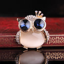 trsince Fashion Delicate Crystal Enamel Owl Brooches Trendy Vintage Brooch Badge Pin for Women Men Coat Badges Brooch Pin Gifts
