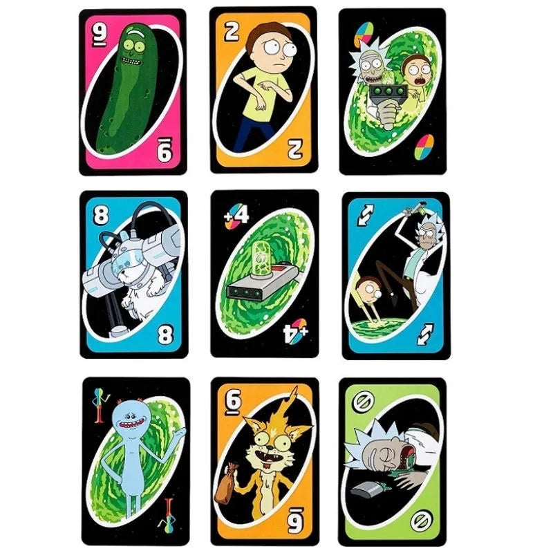 UNO co-branded Rick and Morty cards multiplayer leisure entertainment party desktop chess and card game playing cards wholesale