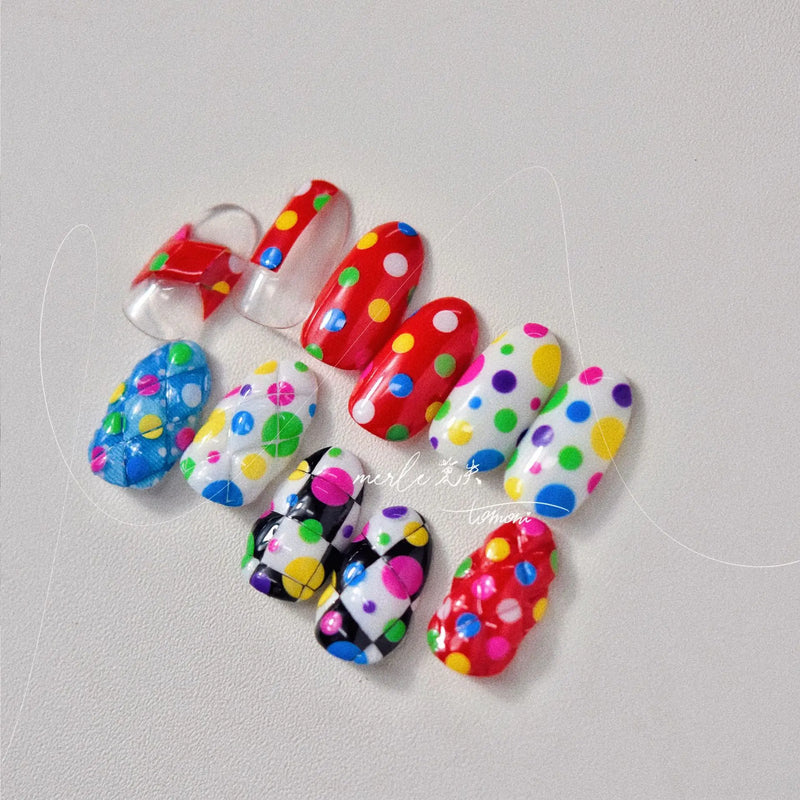 Colored Gold Silver Mixed Size Round Dots 3D Self Adhesive Nail Art Decoration Stickers Fashion Lovely Manicure Decals Wholesale