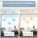 HOMCOM Deckenventilator mit Beleuchtung 34W Ø 82,5 cm Gleichstrommotor mit 6 Flügeln Mehrfarbig