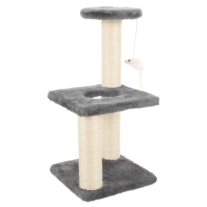 Pet Toy Cat Climbing Frame Tree Towers Paper Tube Integrated Kitten Scratcher Vertical Scratching Post