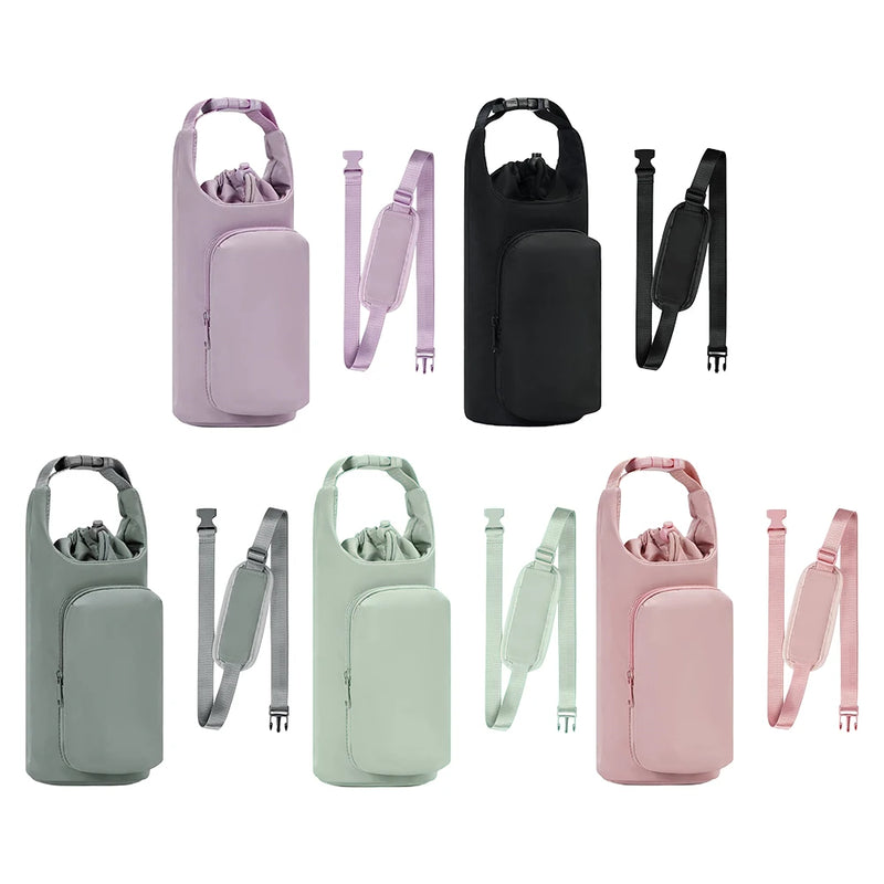 Water Bottle Holder with Strap Adjustable Strap Water Bottle Carrier with Handle Crossbody Water Bottle Bag for Hiking Camping