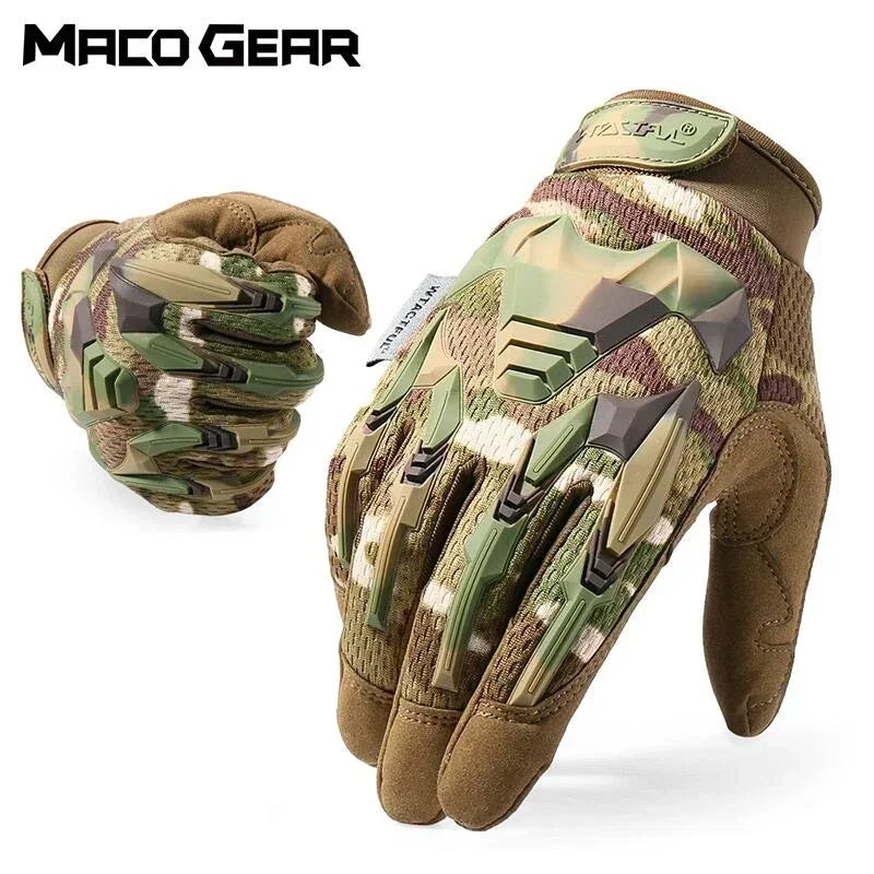 Multicam Tactical Glove Camo Army Combat Airsoft Bicycle Outdoor Hiking Shooting Paintball Hunting Full Finger Gloves for Men
