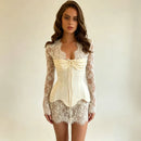 The Nocturne | Lace Corset Mini Dress with Fishbone Waist