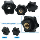 M4 M5 M6 M8 M10 M12 Plum PP Hand Tighten Nuts Handle Thread Star Mechanical Black Thumb Nuts Clamping Knob Manual Nuts