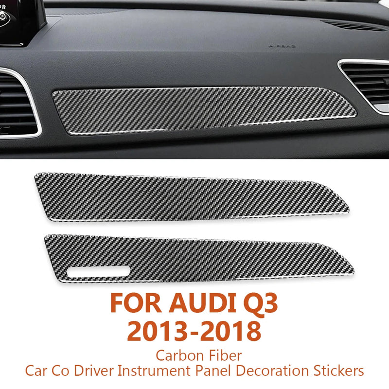For Audi Q3 2013-2018 Anti-Scratch Handmade Carbon Fiber Car Co Driver Instrument Decoration Stickers Auto Interior Accessories