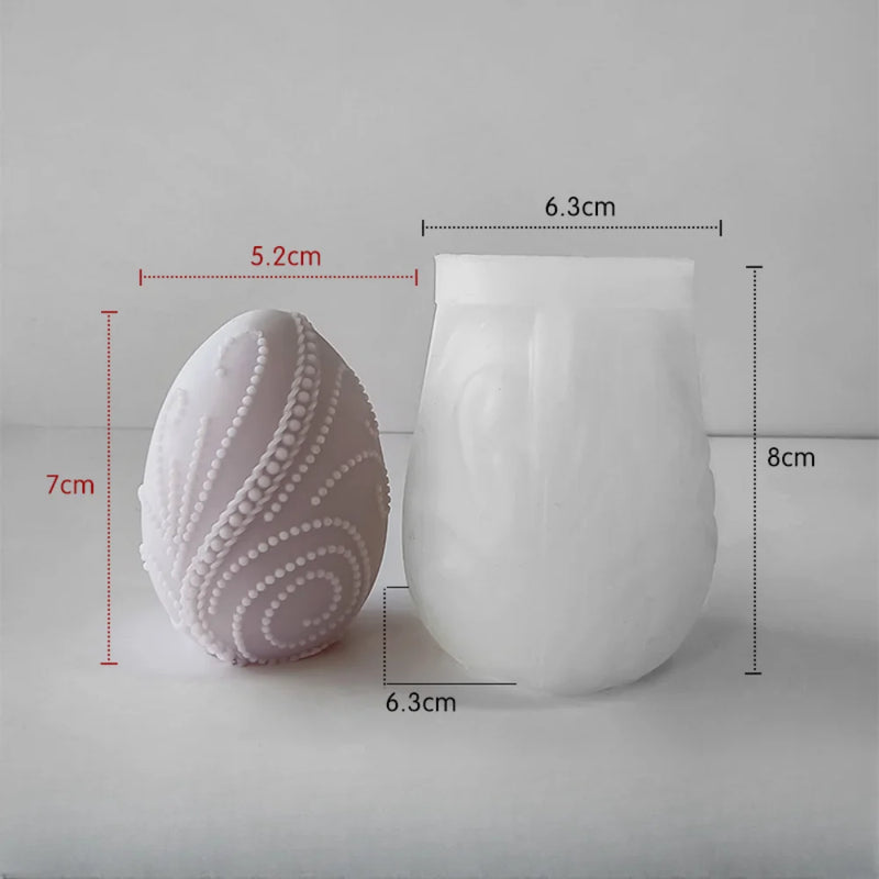 Easter Egg Silicone Candle Mold Aromatherapy Plaster DIY Craft Candles Making Tools Ornaments Embossed Flower Egg Mold