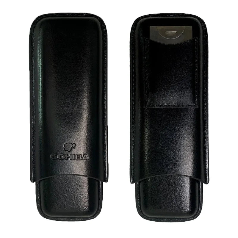 Leather Cigar Case, Portable Cigar Accessories for 2 Cigars Cool Gadgets