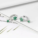 925 Sterling Silver Needle Green Zircon Hoop Earrings for Women Fashion Water Drop/Flower Dangle Silver Earrings Luxury Jewelry