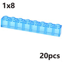 MOC Transparent Thick Building Blocks 1x1 1x2 2x2 2x4 Dots Clear Brick Figures Educational Creative Toy for Kid Compatible Brand