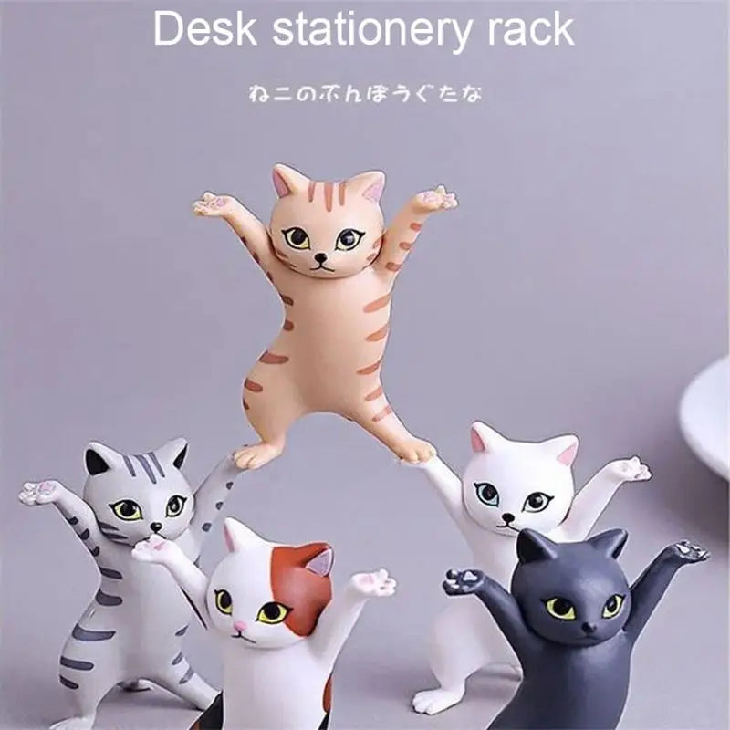 5 PCs Dancing Cat Figure Decoration Animation Cat Model Fashion Toy Enchanting Cat Capsule Toy Doll Cake Decoration