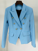 HIGH STREET 2023 Classic Designer Blazer Jacket Women's Slim Fitting Metal Lion Buttons Double Breasted Blazer