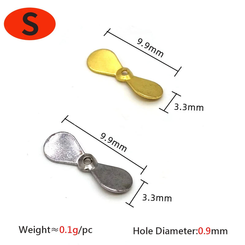 ICERIO 20pcs Turbo Propeller Spinner Blade Rotating Metal Blade For Fishing Flies Hook DIY Fishing Lure Bait Fishing Accessories