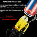 5 Pack of Cool Jet Flame Torch Lighter Refillable Butane Windproof   Design with Keychain and Flame Fixed Lock(Without Butane)