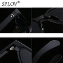 Luxury Square Men Sunglasses Fashion Gradient Driving Shades Eyewear Vintage Green Trendy Rivets Sun Glasses UV400