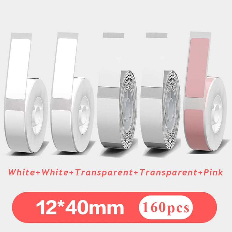 5pcs 12mmx40mm Gap Label Paper fit for P12 P15 Phomemo D30 Q30 Printer Waterproof Self Adhesive Thermal Printer Sticker