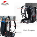 Naturehike Ultralight Backpack 60+5L/40L With Frame Waterproof Travel Bag Large Capacity Camping Outdoor Hiking With Rain Cover