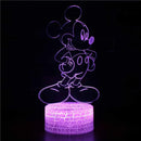Disney Mickey Minnie Mouse 3D LED Lamp Anime Figures Night Light Table Lamps USB Sleep Neon Lights Home Decor Kids Birthday Gift