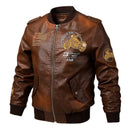 Men's New Autumn and Winter Motorcycle Leather Jacket, Men's Jacket with Plush Insulation, Trendy Men's Baseball Jacket, Casual