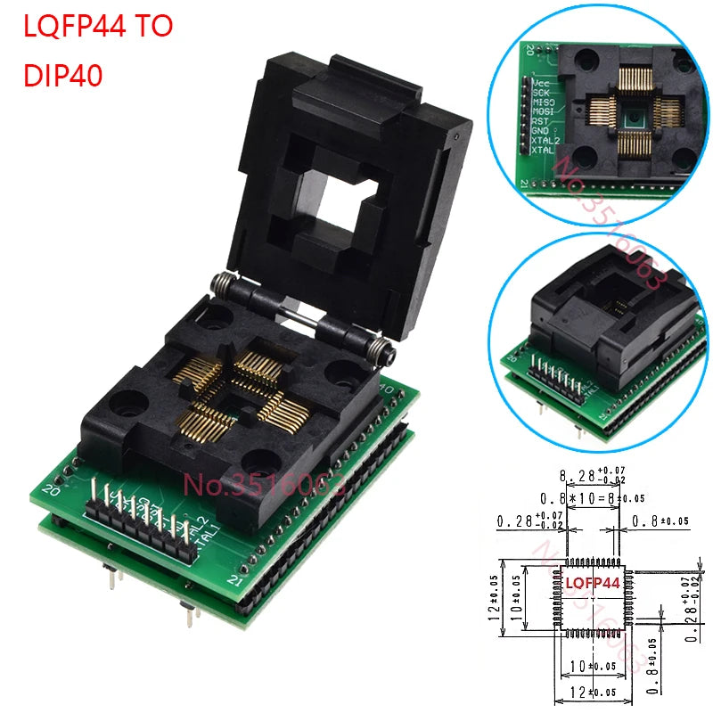 Sop8/Sop14/Sop16/Sop20/Sop28/44/Tssop8/Tssop16/Tssop20/Tssop28/TQFP32/LQFP44 To Dip Programmer Adapter Socket 150/208/173/300mil