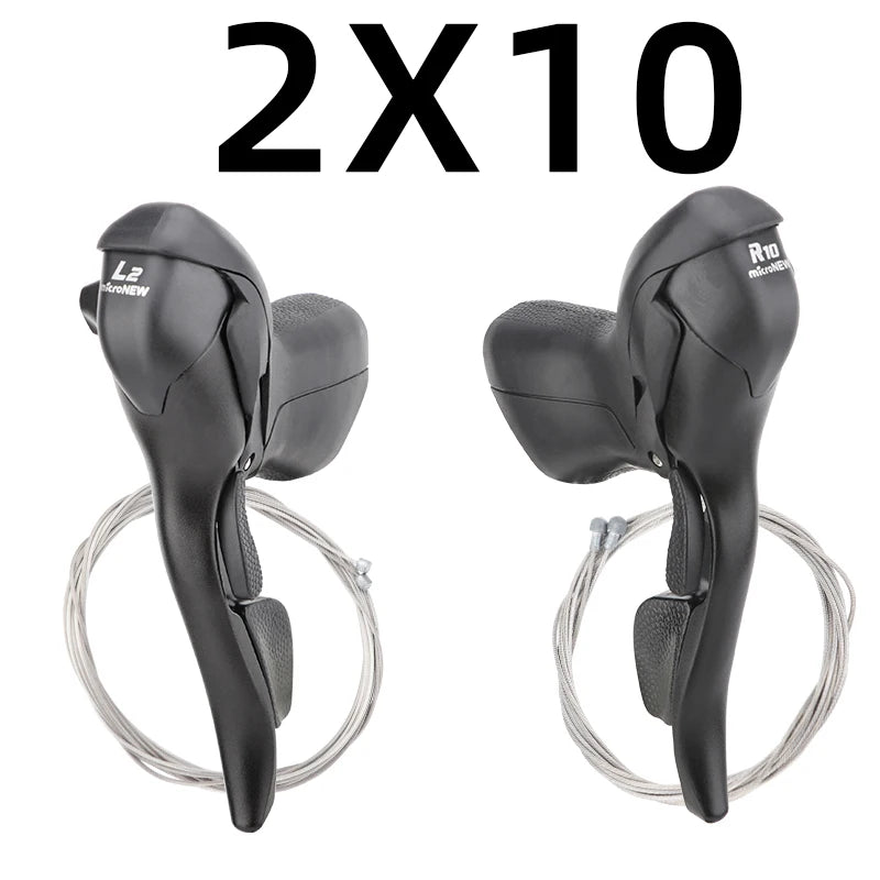 microNEW Road Bike Bicycle Shifter 2*10 Speed For 22.2-23.8mm Handlebar 7/8/9 Speed Dual Control Levers