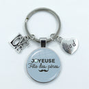 I Love Dad Keychain My Dad Is A Super Hero Pendant Glass Dome Cabochon Key Ring Father's Day Best Gift