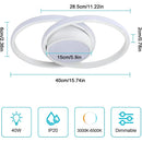 LED Ceiling Light Dimmable,Modern Ceiling Lamp with Remote Control 40W, Round LED Ceiling Light for Bedroom 3000K-6500K