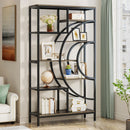 Tribesigns 71 inches Geometric Bookcase, 8-Tiers Bookshelves, Rustic Bookcase with Metal Frame, Freestanding Open Shelving