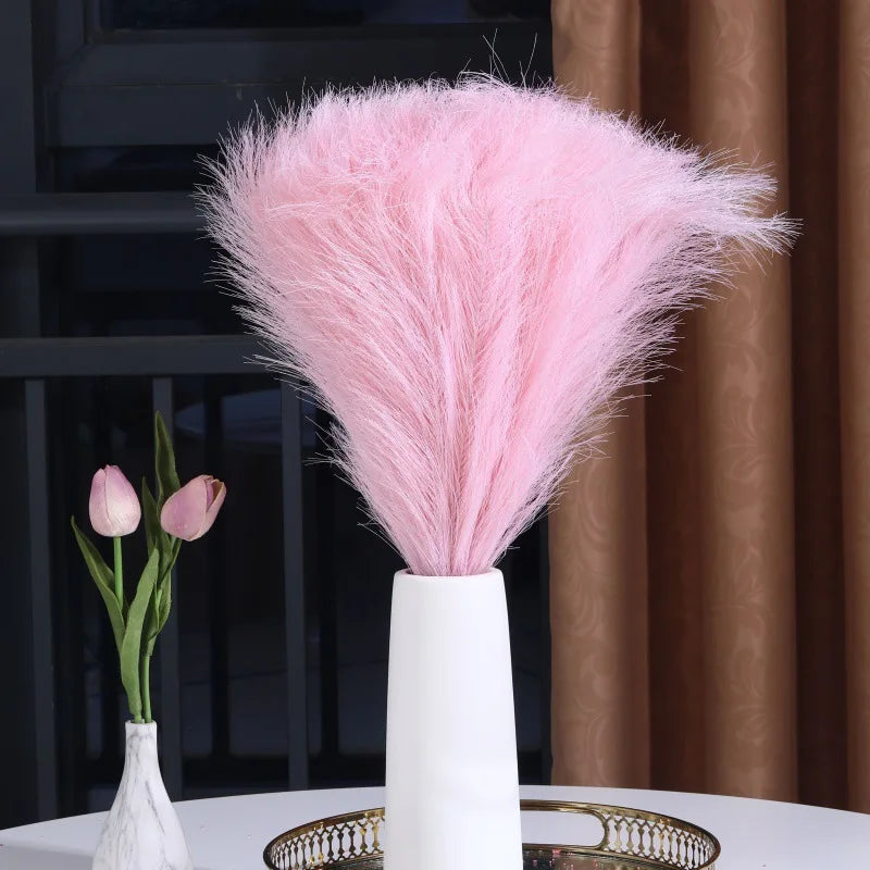 10/20PCS Fluffy Pampas Grass Flower Boho Decor Fake Plant Reed Simulated Wedding Christmas Party Home Decor Diy Bouquet Decor