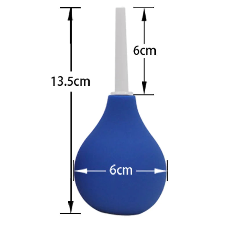 89mL Pear Shaped Enema Rectal Shower Cleaning System Silicone Gel Blue Ball For Anal Anus Colon Enema Anal Cleaning