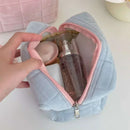 Cute Plush Makeup Bag for Women Zipper Large Solid Color Cosmetic Bag Travel Make Up Toiletry Bag Washing Pouch Plush Pen Pouch