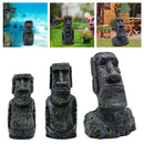 Aquarium Moai Statues Easter Island Head Ornaments Statues Fish Tank Landscaping Decor Home Tabletop Terrarium Aquascaping