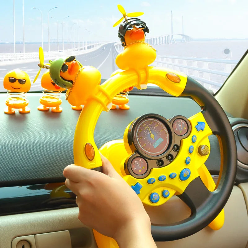 Electric Simulation Steering Wheel Toy Simulation Driving Car Toy Interactive Toy with Light Sound Musical Early Educational Toy