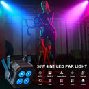 U'King 1/2Pcs 4X8W LED Square Par Light RGBWYP+CYAN Stage Lights Remote&DMX Controlled DJ Light For Wedding Party Bar Club Disco
