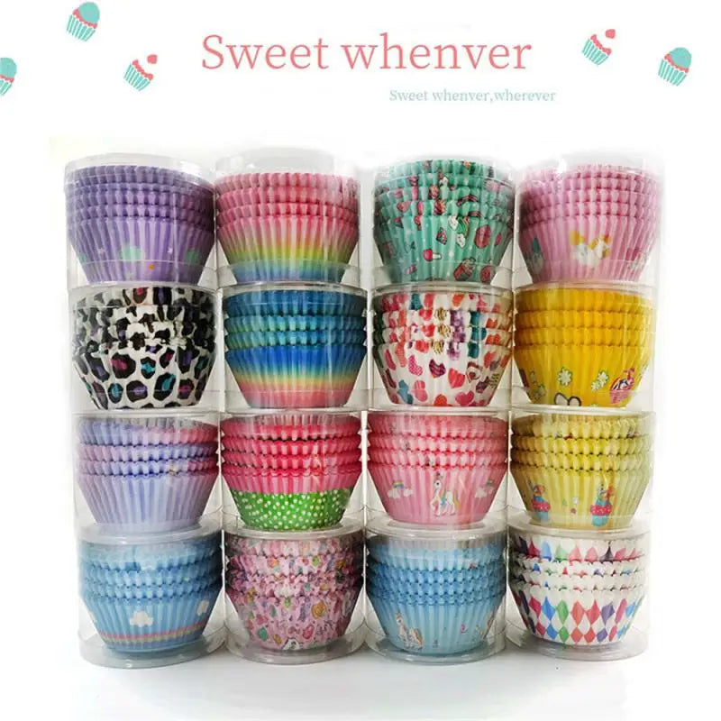 Cupcake Liners Paper Meiniang Paper Oil-Proof Baking Cup Meiniang Liners Paper Tools Muffin Box Case Party Tray Cake Decor