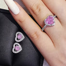 2026 New Arrivals Luxury 2pcs Silver Color Cz Dubai Jewelry Set Ring and Earring for Women Wedding Party Lady Gift Jewelry J5968