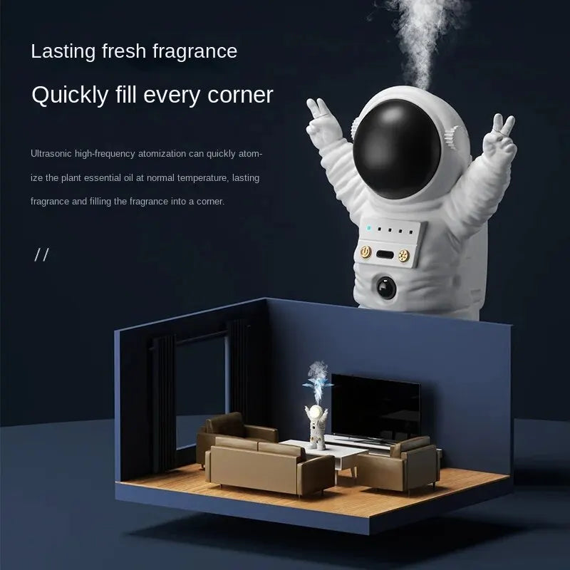 Atmospheric Astronaut-shaped Aromatherapy Machine, Human Body Sensing, with Night Light, Type-c Rechargeable, Portable