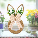Handicrafts Spring Bunny Wreath For Spring And Easter Front Door Wall Window Decor Decorated With Bow And Green Advent Wreath