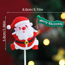 2025 Christmas Cake Decoration Lying Santa Claus Letters Merrychristmas Cake Toppers Christmas Tree Mini Santa Cupcake Toppers