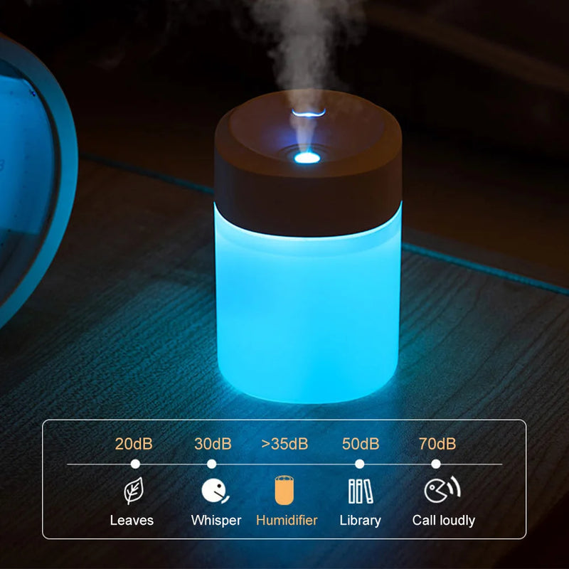 200ML Air Humidifier USB For Home Office Car Aroma Diffuser Essential Oils With  Colorful Light Mini Ultrasonic Humidifier