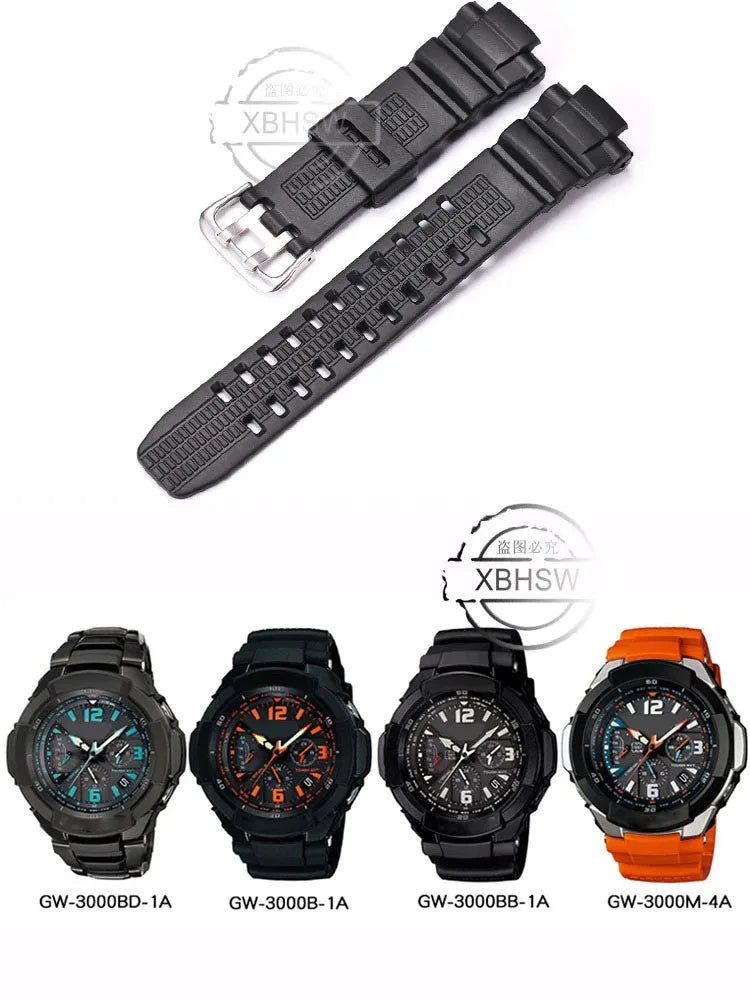 Silicone Rubber Strap Suitable for Casio  GW-3000B 3500B 2500B 2000 G-1500 Men's Watch Band Black Orange Replace Bracelet