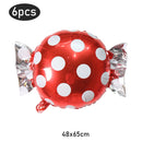 6Pcs Christmas Candy Cane Foil Balloons Round Windmill Lollipops Candy Helium Foil Balloons for Xmas Wedding Birthday Decoration