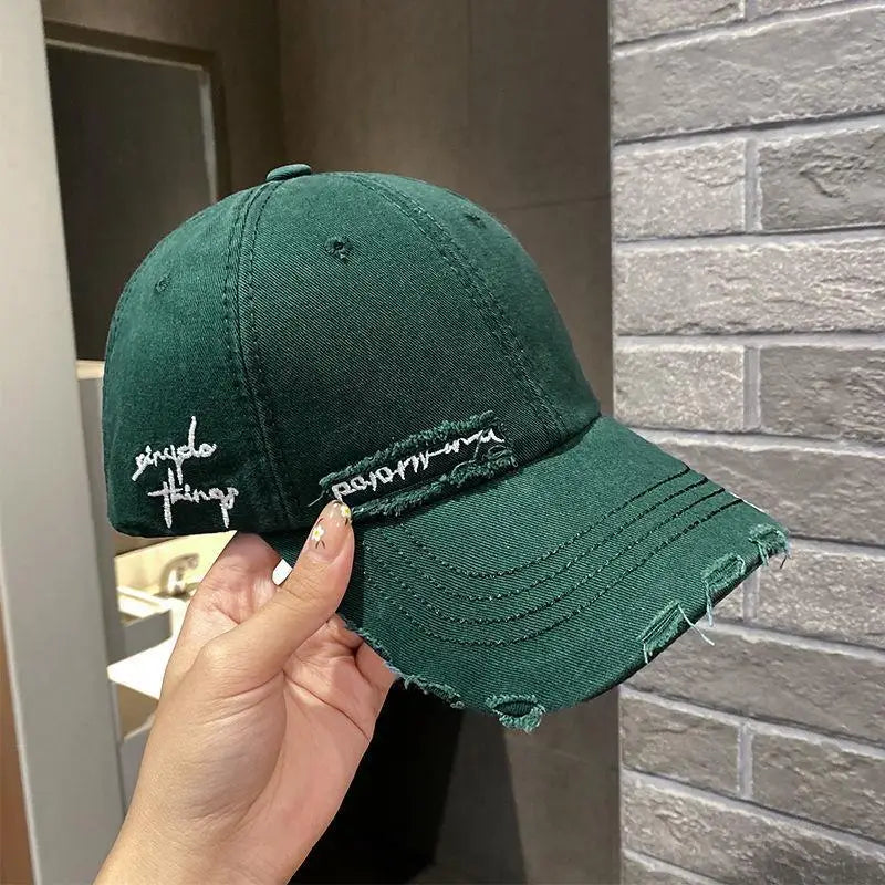 Purple Pleated Baseball cap New 2023 Flat Tongue Hat Small Face Wide brim Versatile Sunscreen Baseball cap for Men and Women