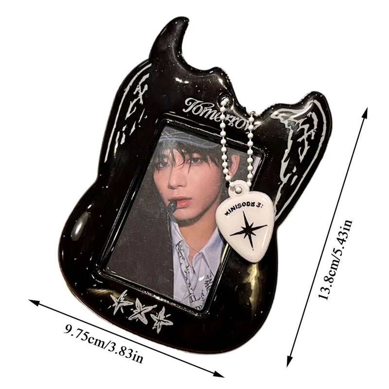 INS Creative Guitar Photocard Holder Korea Trendy Idol Photo Card Holder Keychain Bag Pendant Decoration Photo Protective Cover