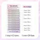 NAGARAKU Ship from America 10 cases Premade Spire Eyelash Plume Fluttering Eyelash Extensions Anime Effect Soft Comic