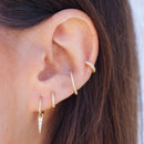 YUXINTOME 925 Sterling Silver Ear Needle Rivet Cone Buckle Piercing Huggie Hoop Earrings for Women Jewelry Accessories Earrings