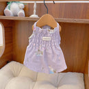 Pet Clothes Dogs Cats Spring and Summer Cute Cartoon Cotton Home Parent-child Clothing Teddy Bear Flower Dress Dog Cooling Vest