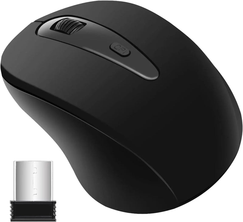 Silent Wireless Mouse for Laptop Small Compact Cordless Computer Mice with USB 2.4 GHz Quiet Click Travel Mouse